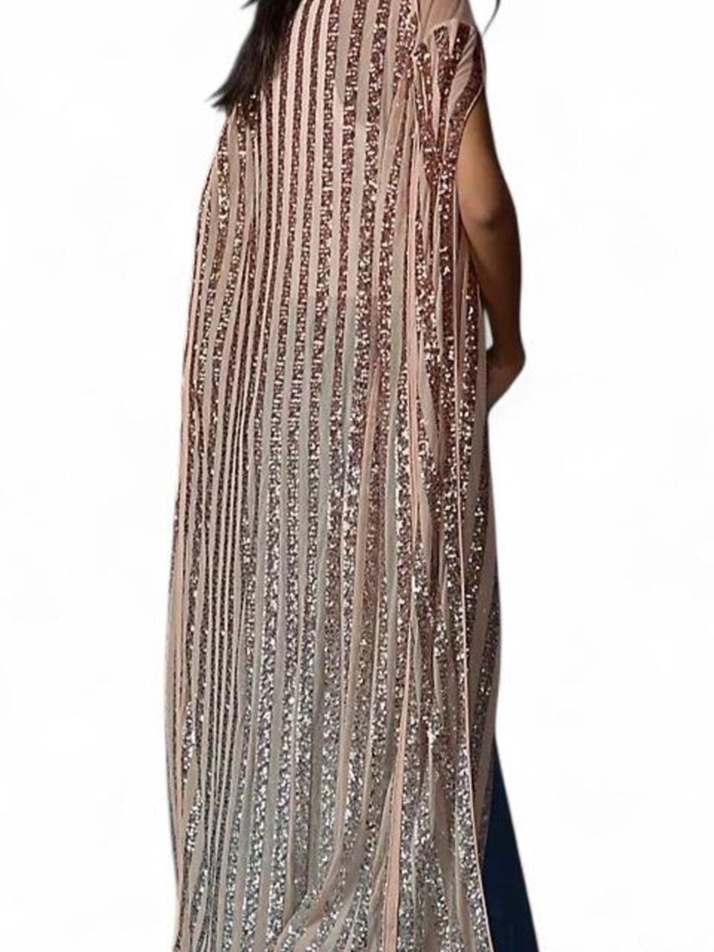 Anthropologie Ombre Sequin Duster Cape
